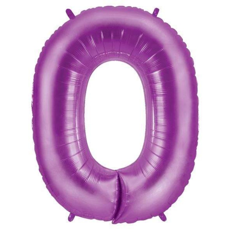 Purple Number 0 34" Balloon