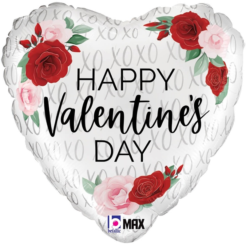 Satin White Valentine Roses 18 Balloon