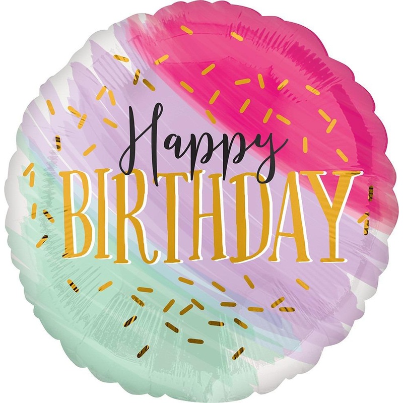 Water Color Happy Birthday 18 Balloon