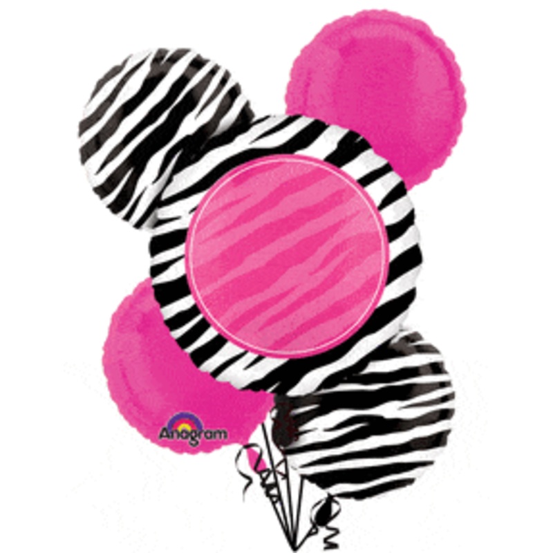 Zebra Stripe Personalize Balloon Bouquet Set