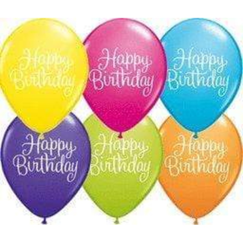 11 Birthday Classy Script Assorted Latex (50 count)