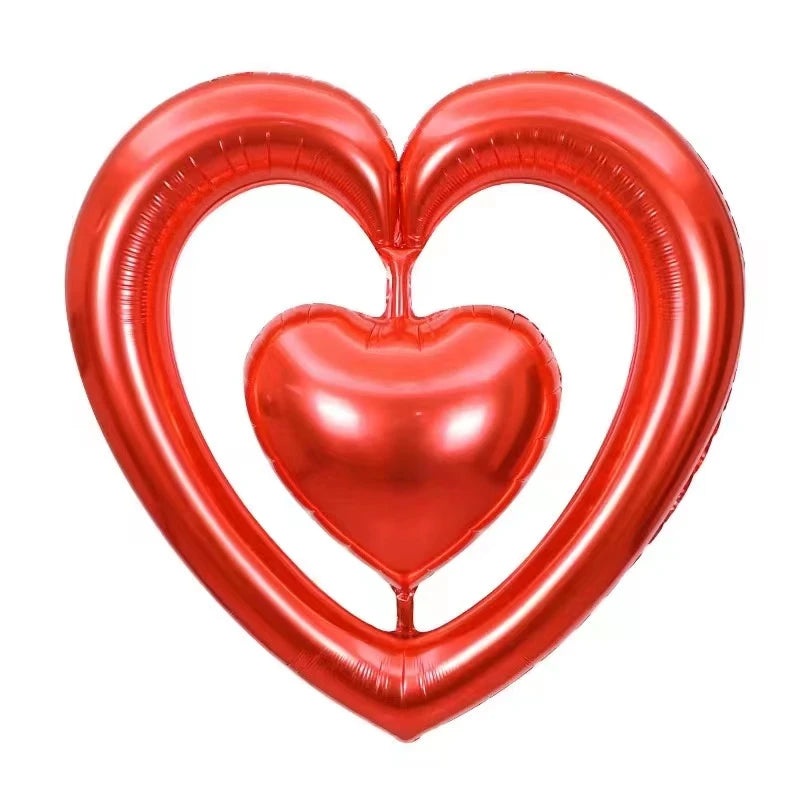 44in Open Double Heart Red 44
