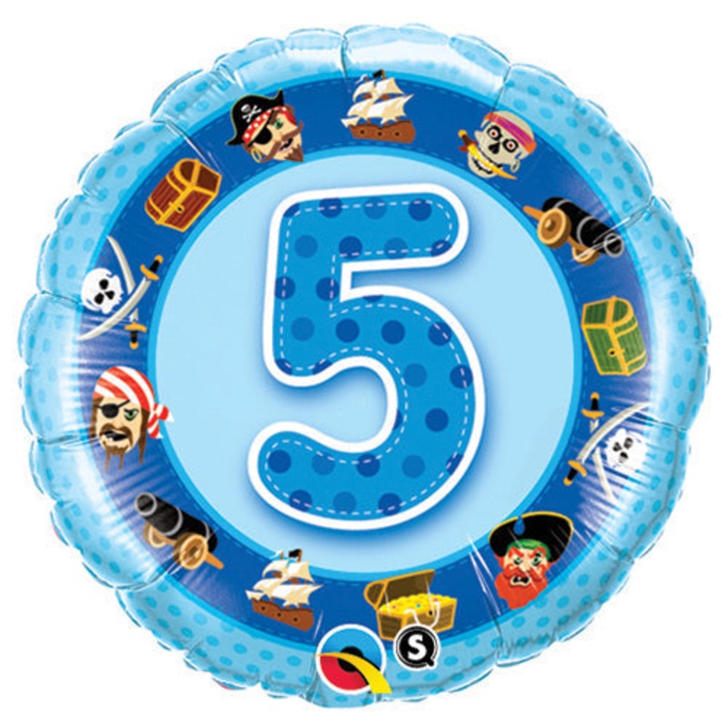 Age 5 Blue Pirates 18 Balloon