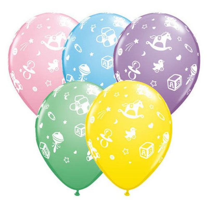 Baby's Nursery - Pastel Assortment 11 Latex Balloons (50 count)