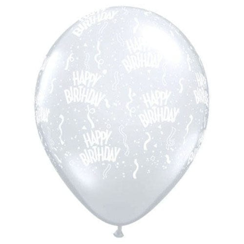 Birthday-A-Round Diamond Clear 11 Latex Balloons (50 count)