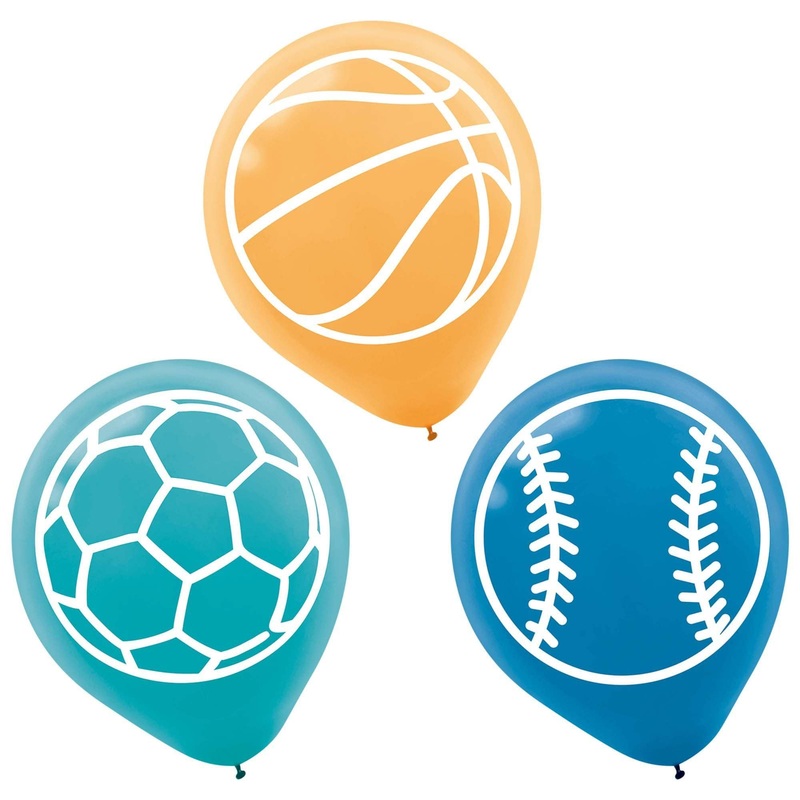 Birthday Baller Sports 12 Latex Balloons (6 count)