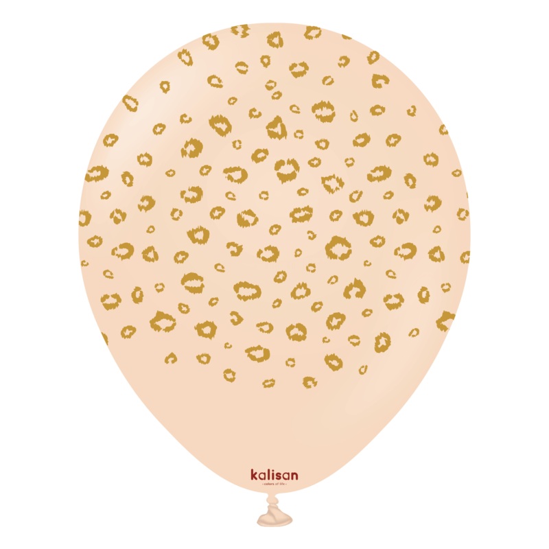 Blush with Safari Gold Leopard Print 12 Latex Balloons (25 count)