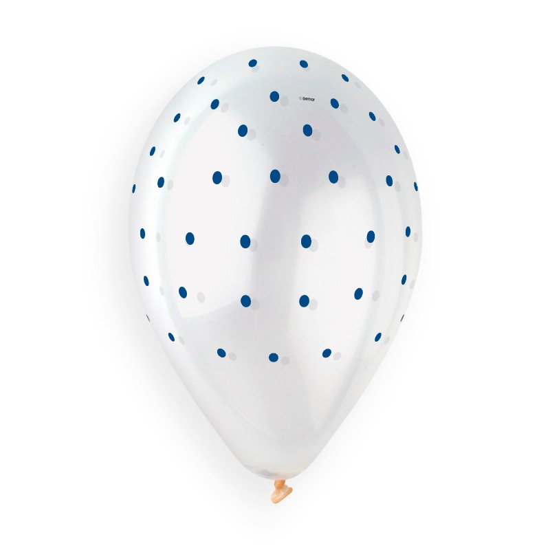 Clear Chic Dots Baby Blue 13 Latex Balloons (50 count)