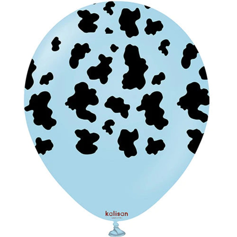 Cow Print Blue 12 Latex Balloons (25 count)