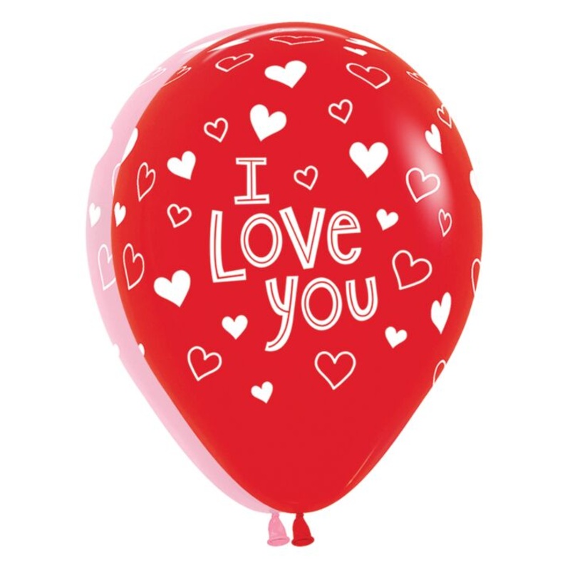 I Love You Hearts 11 Latex Balloons (50 count)