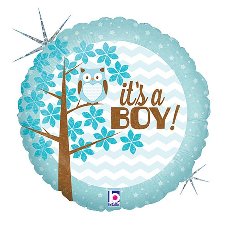 It's A Boy Baby Owl 18 Balloon