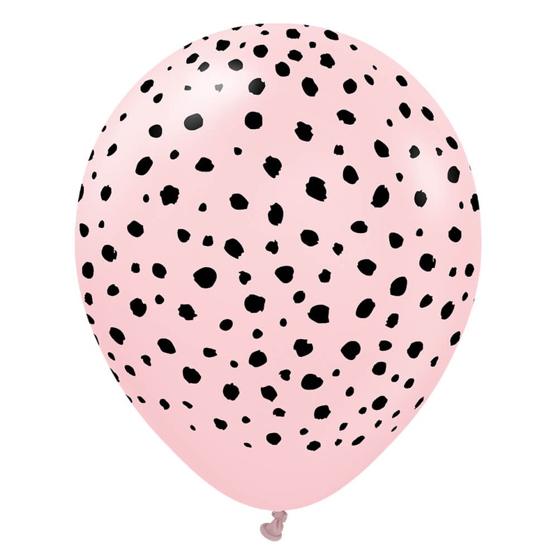 Kalisan Safari Cheetah - Macaron Pink 12 Latex Balloons (25 count)