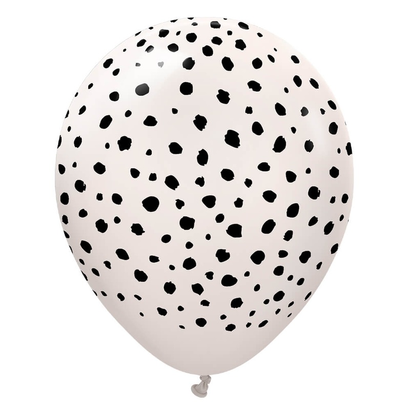 Kalisan Safari Cheetah - White Sand W/ Black Ink 12 Latex Balloons (25 count)