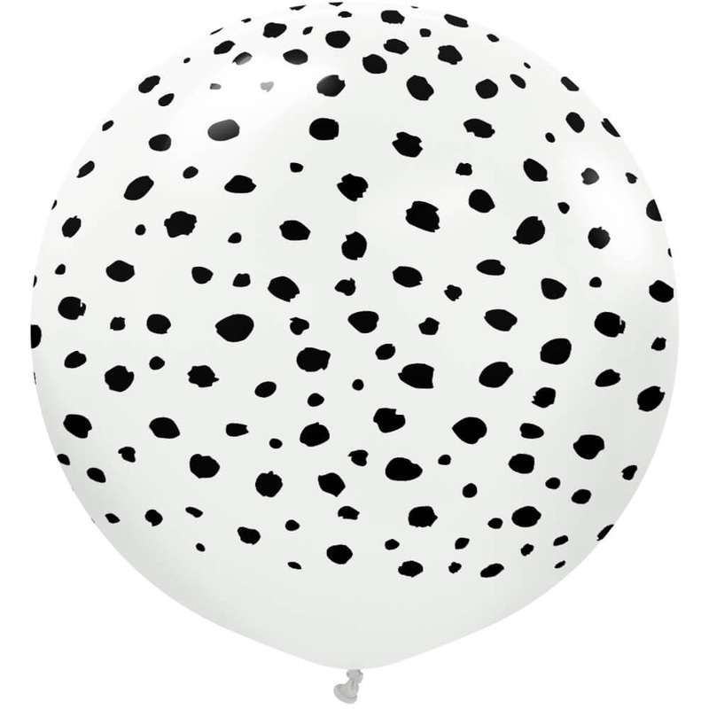Kalisan Safari Cheetah - White W/ Black Ink 24 Latex Balloon