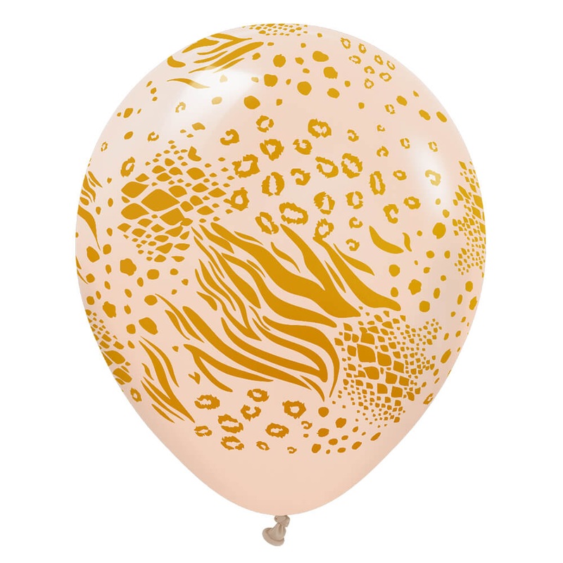 Kalisan Safari Mutant - Blush W/ Gold Ink 12 Latex Balloons (25 count)