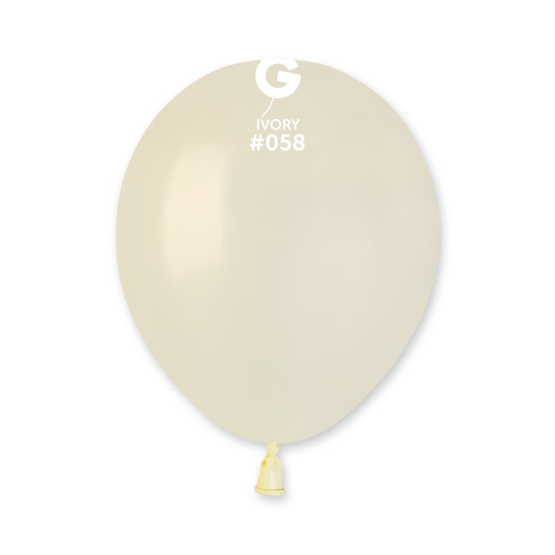 Metallic Metal Ivory 5 Latex Balloons (100 count)