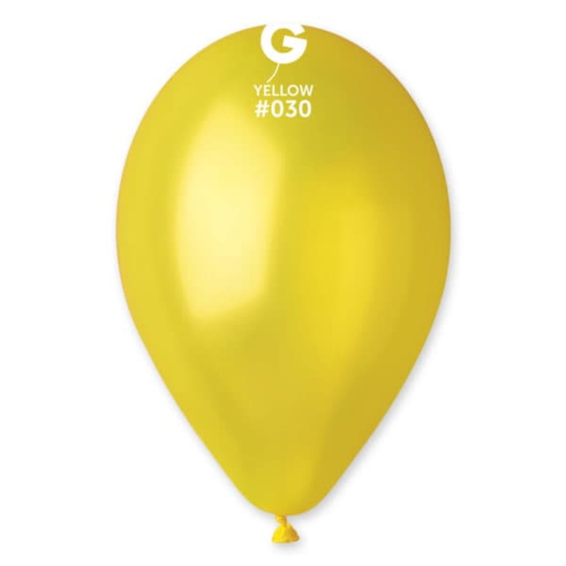 Metallic Metal Yellow 12 Latex Balloons (50 count)