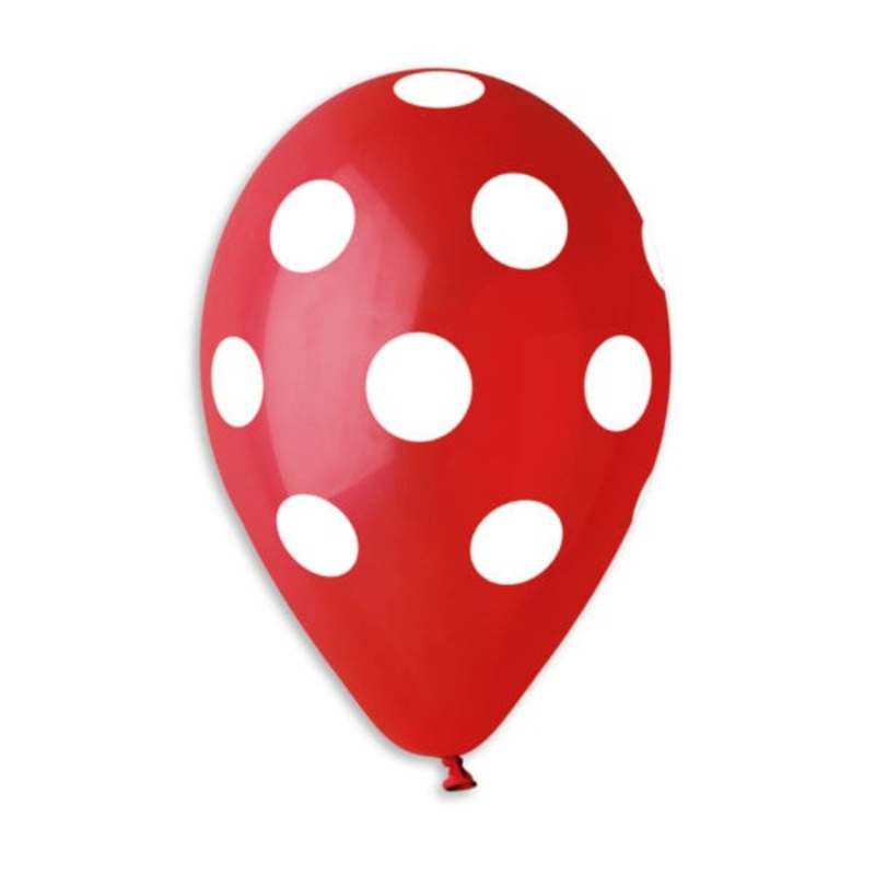 Red & White Polka Dot 12 Latex Balloons (50 count)