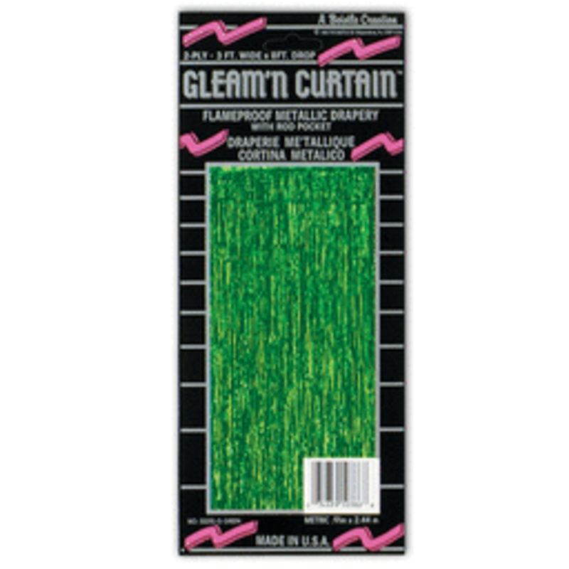 8'3' Foil Curtain - Emerald Green