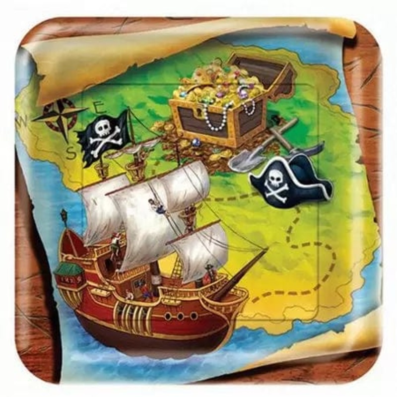 Buried Treasure Square Plates 9 (8 count)
