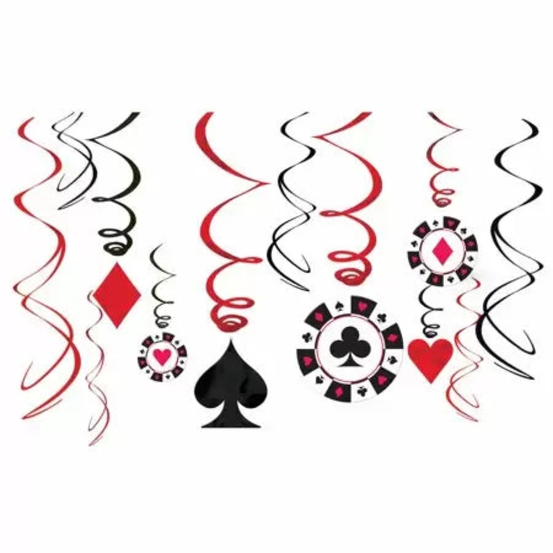 Casino Night Hanging Swirl Decorations