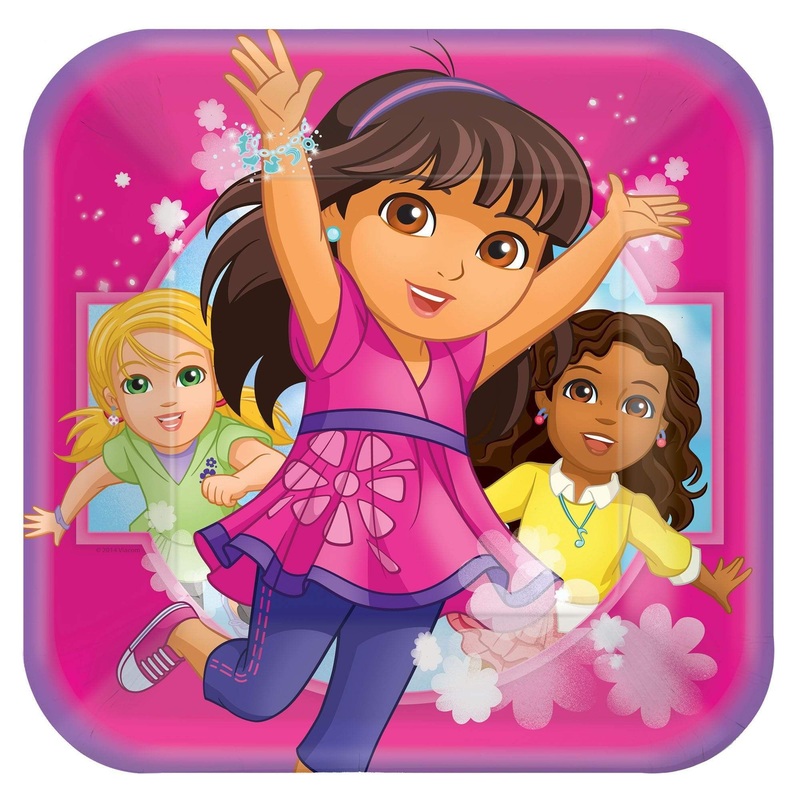 Dora & Friends 9in Square Plates 9 (8 count)