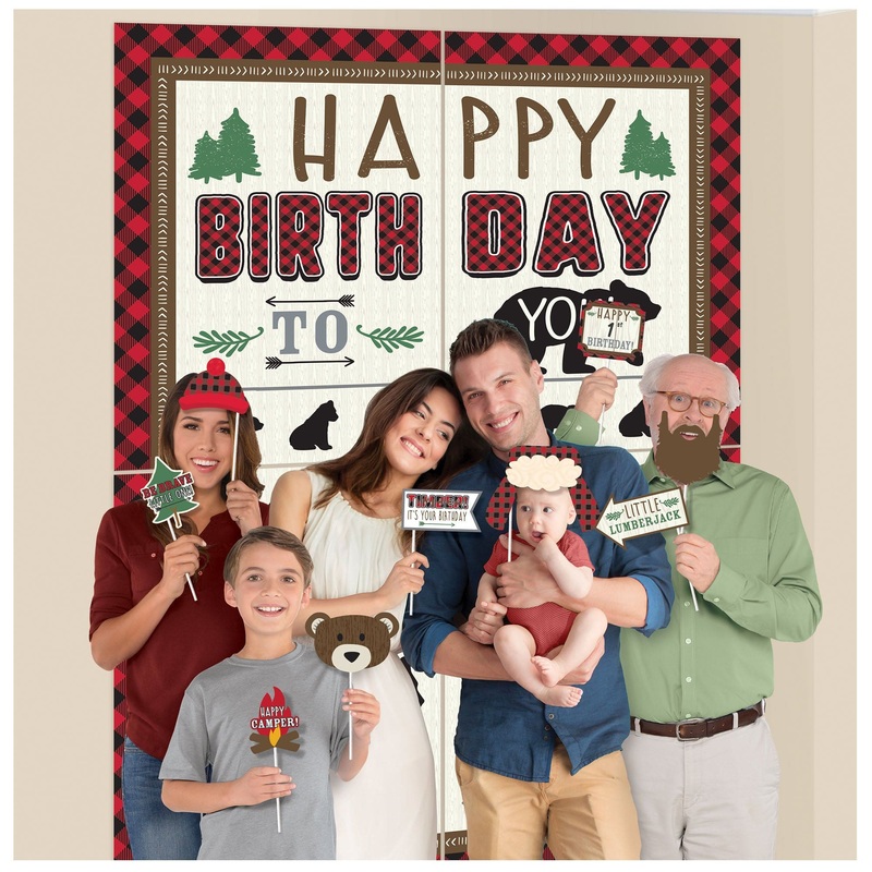 Little Lumberjack Birthday Scene Setters w/ Props (16 count)