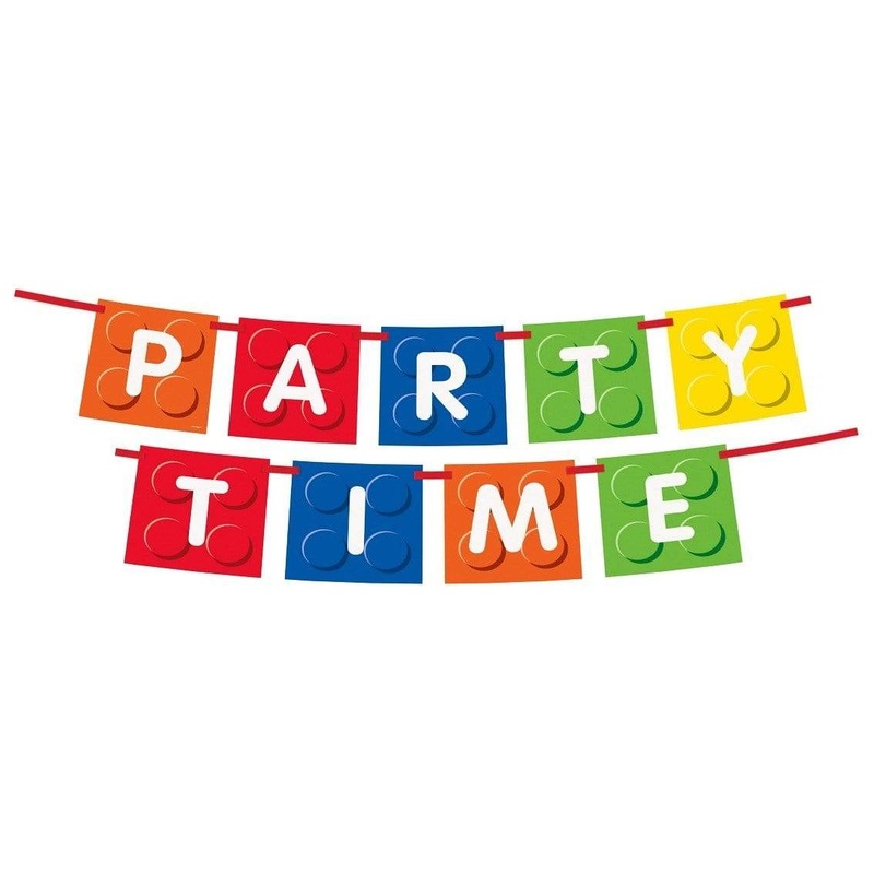 Party Time Building Blocks Banner