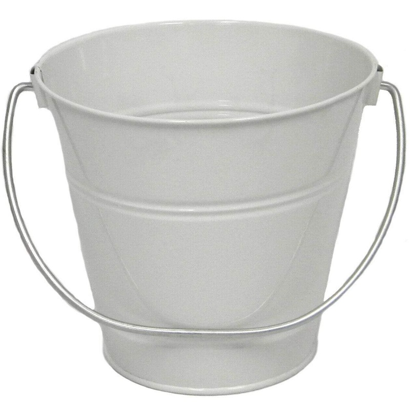 White Metal Bucket 5.5X6