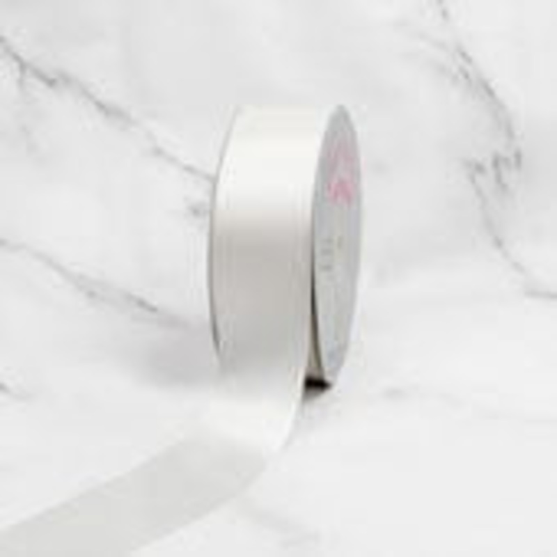 White Single Face Satin Ribbon 50 yards 1 1/2