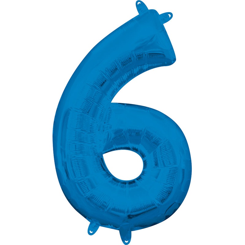 16" Number 6 Blue