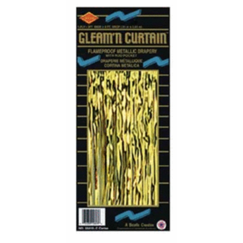 8'3' Foil Curtain Gold
