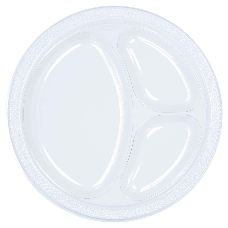 Clear 10.25in Divider Plate 20ct 25 (20 count)
