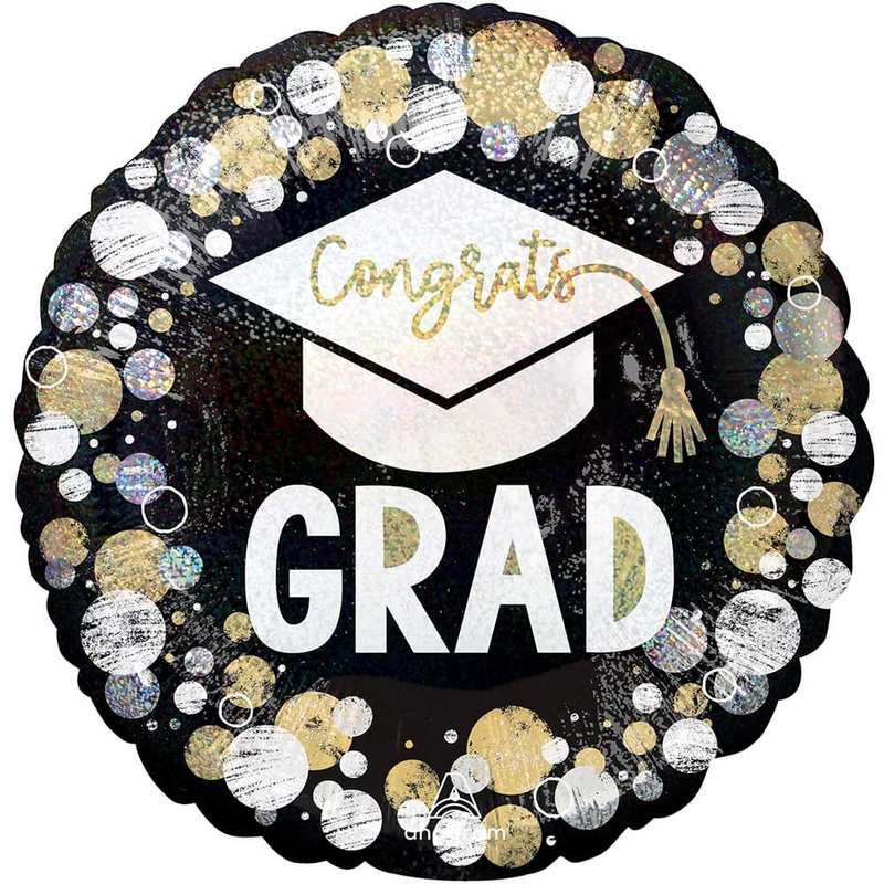 Congrats Grad Circles & Dots 18 Balloon