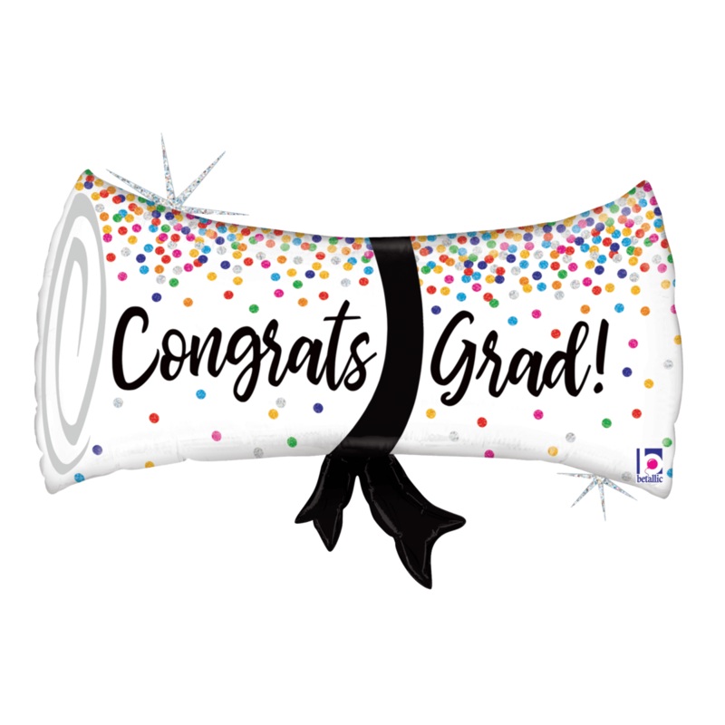 Congrats Grad! Confetti Diploma 31 Balloon