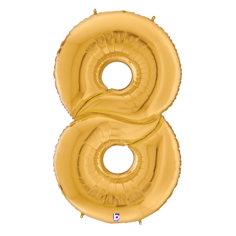 Gold Number 8 53 Balloon
