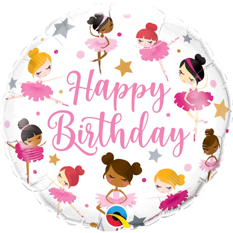 Happy Birthday Ballerinas 18 Balloon