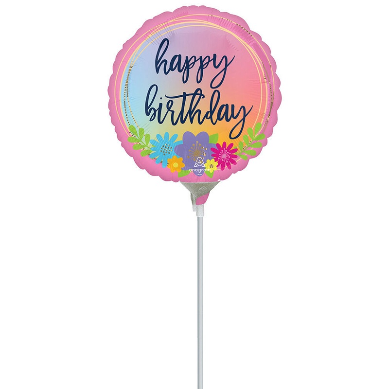 Happy Birthday Bouquet 4" Air-fill Balloon (requires heat sealing)