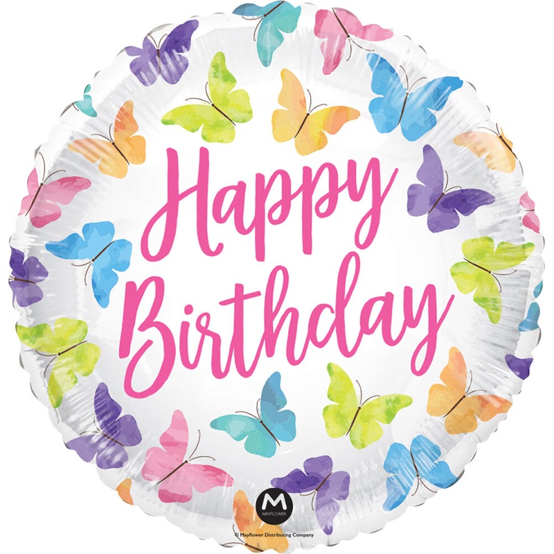 Happy Birthday Butterflies 17" Balloon