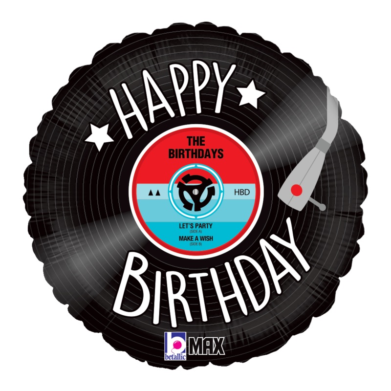 Happy Birthday Music Record 18 Balloon