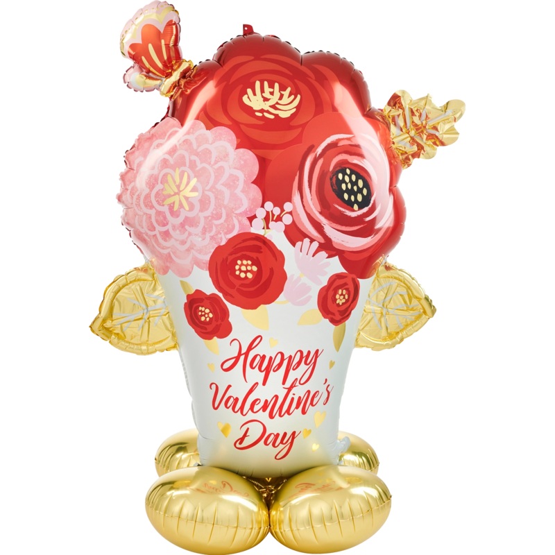 Happy Valentine's Day Airloonz Flower Bouquet Balloon