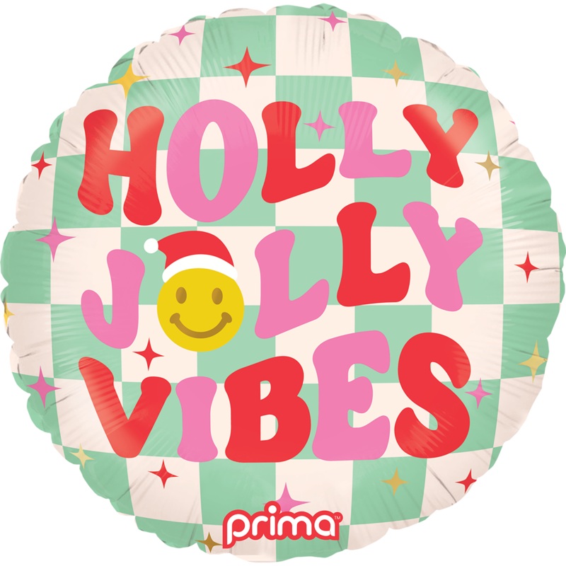 Holly Jolly Vibes Checker 18 Balloon