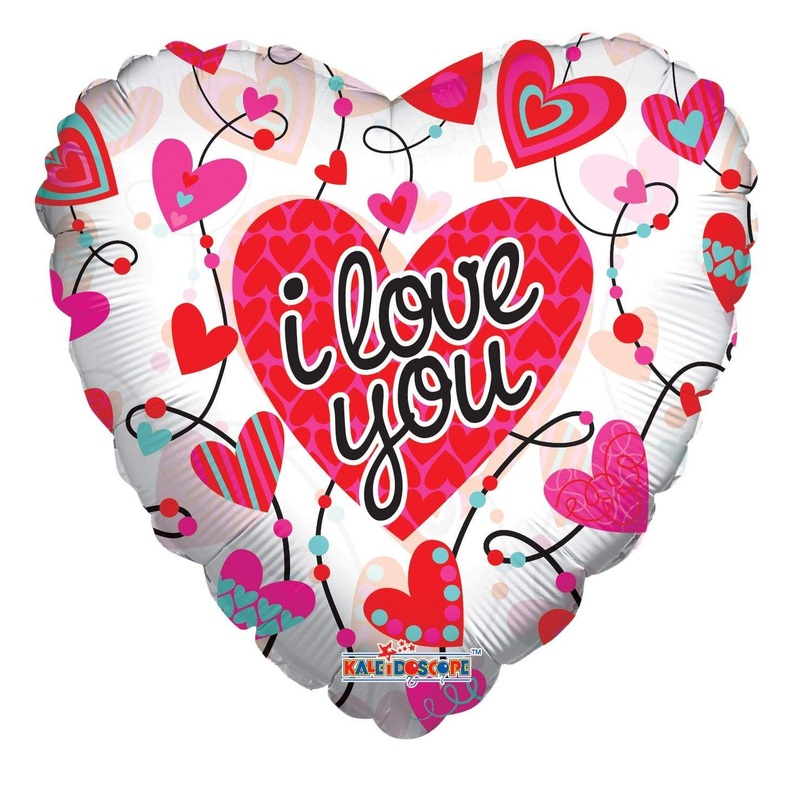 I Love You Connected Hearts 18 Clear View Balloon