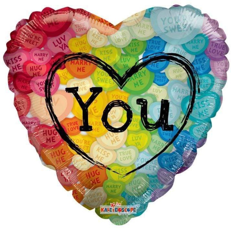 Love You Candy Hearts 18 Balloon
