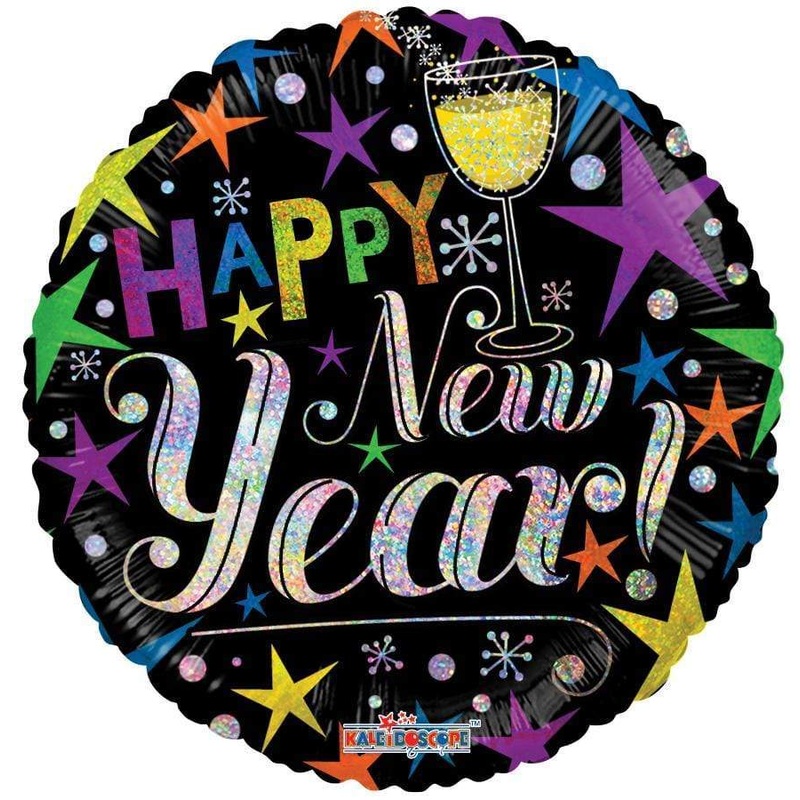 New Year Celebration 18 Holographic Balloon
