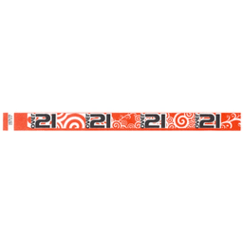 Over 21 Tyvek Wristbands 3/4 (100 count)