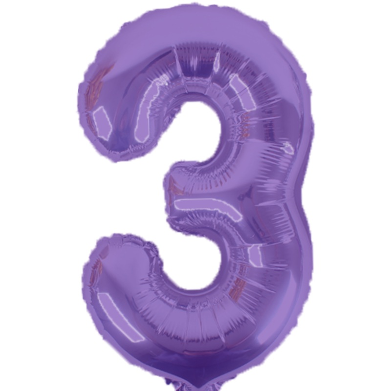 Purple Number 3 16 Balloon
