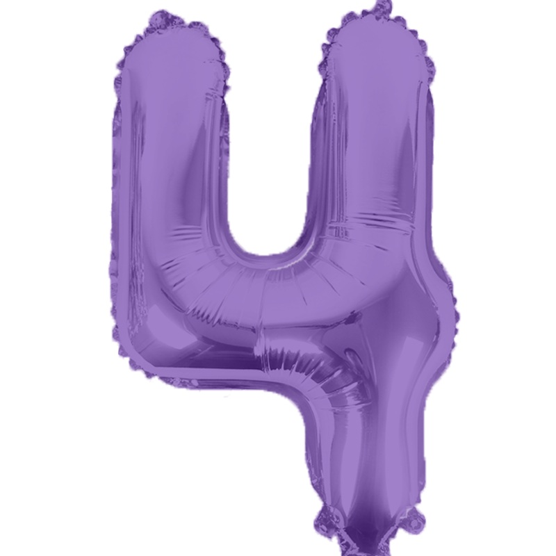Purple Number 4 16 Balloon