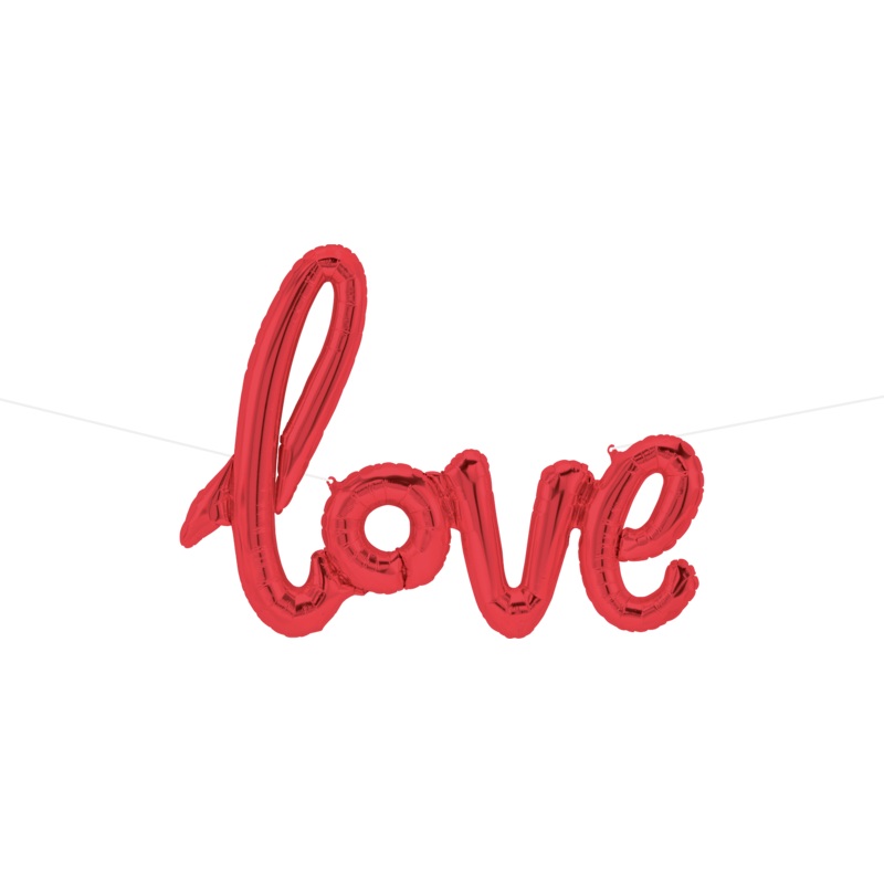 Red Love Script 40" Balloon