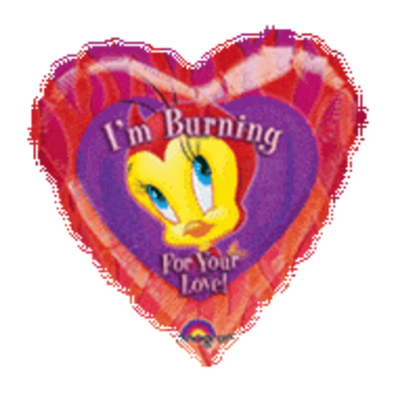 Tweety Bird I'm Burning for Your Love 18 Heart Balloon